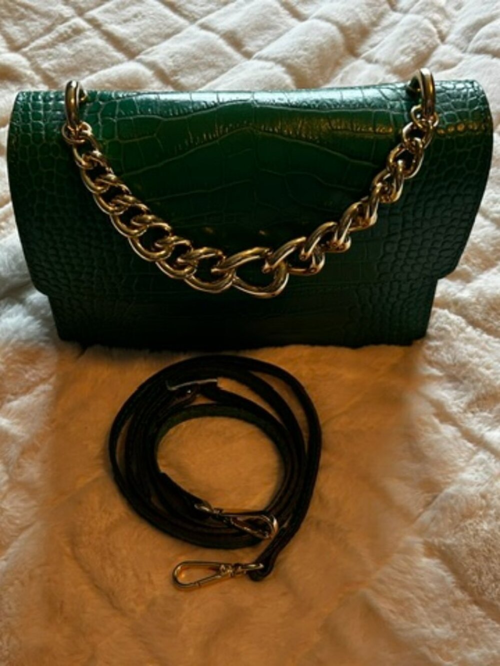 NWOT House of Harlow 1960 Croc Embossed Leather Crossbody Bag